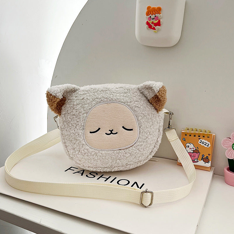 Cartoon plush small bag round embroidered teddy bear bag eprolo