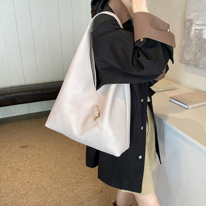 Solid color soft leather underarm bag eprolo