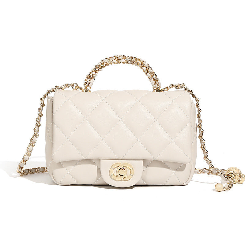 Metal chain diamond grid handbag eprolo