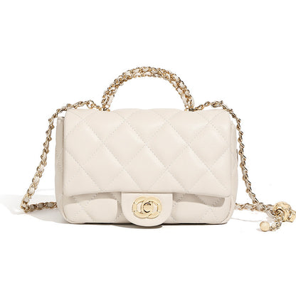 Metal chain diamond grid handbag eprolo