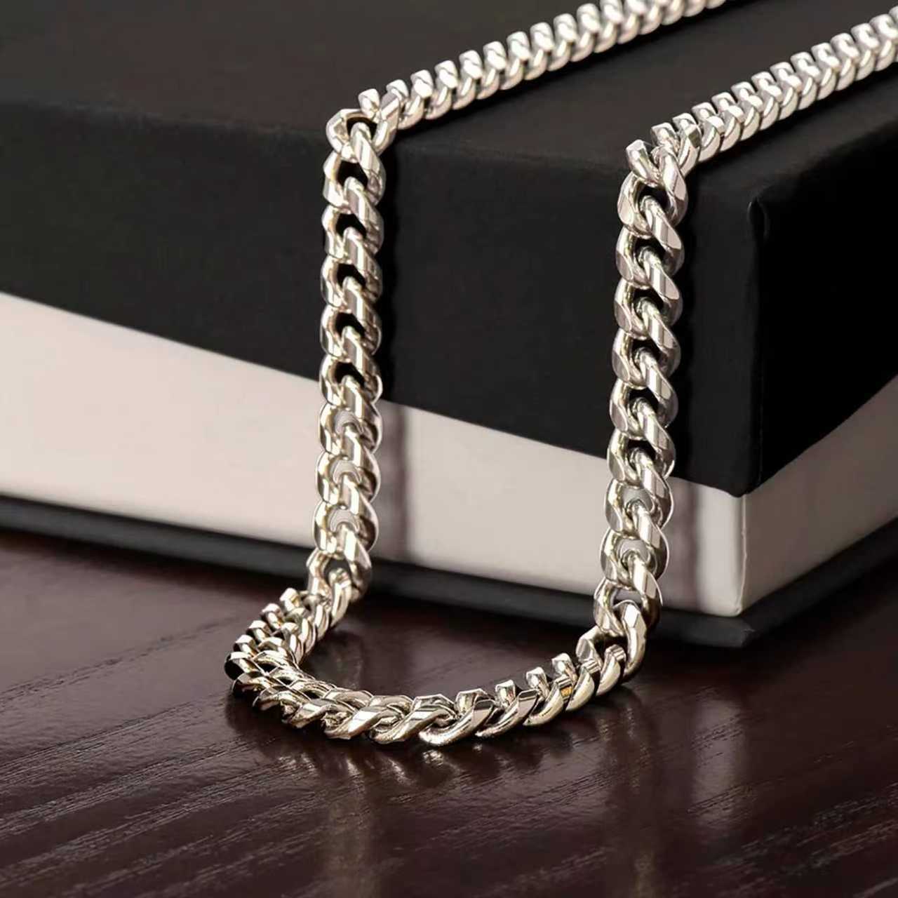 Stainless steel necklace with double-sided polished titanium steel chain eprolo