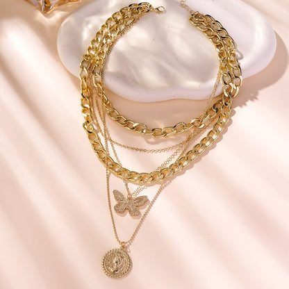 Alloy jewelry portrait layered necklace eprolo