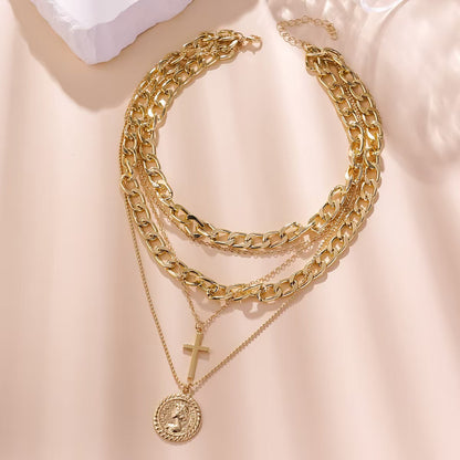 Alloy jewelry portrait layered necklace eprolo