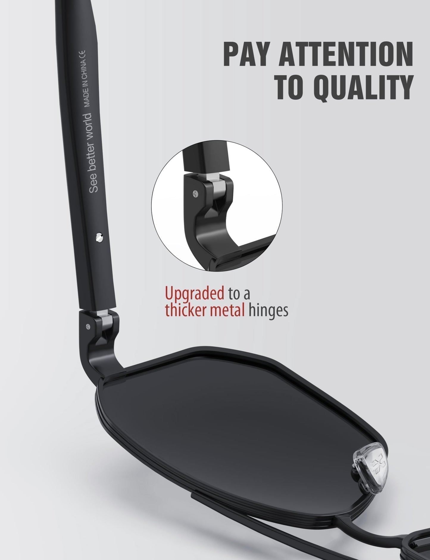 LUENX Aviator Sunglasses for Men Square Polarized Polygon Lens - UV 400 Protection with Accessories Driving Outdoor My Time My Money