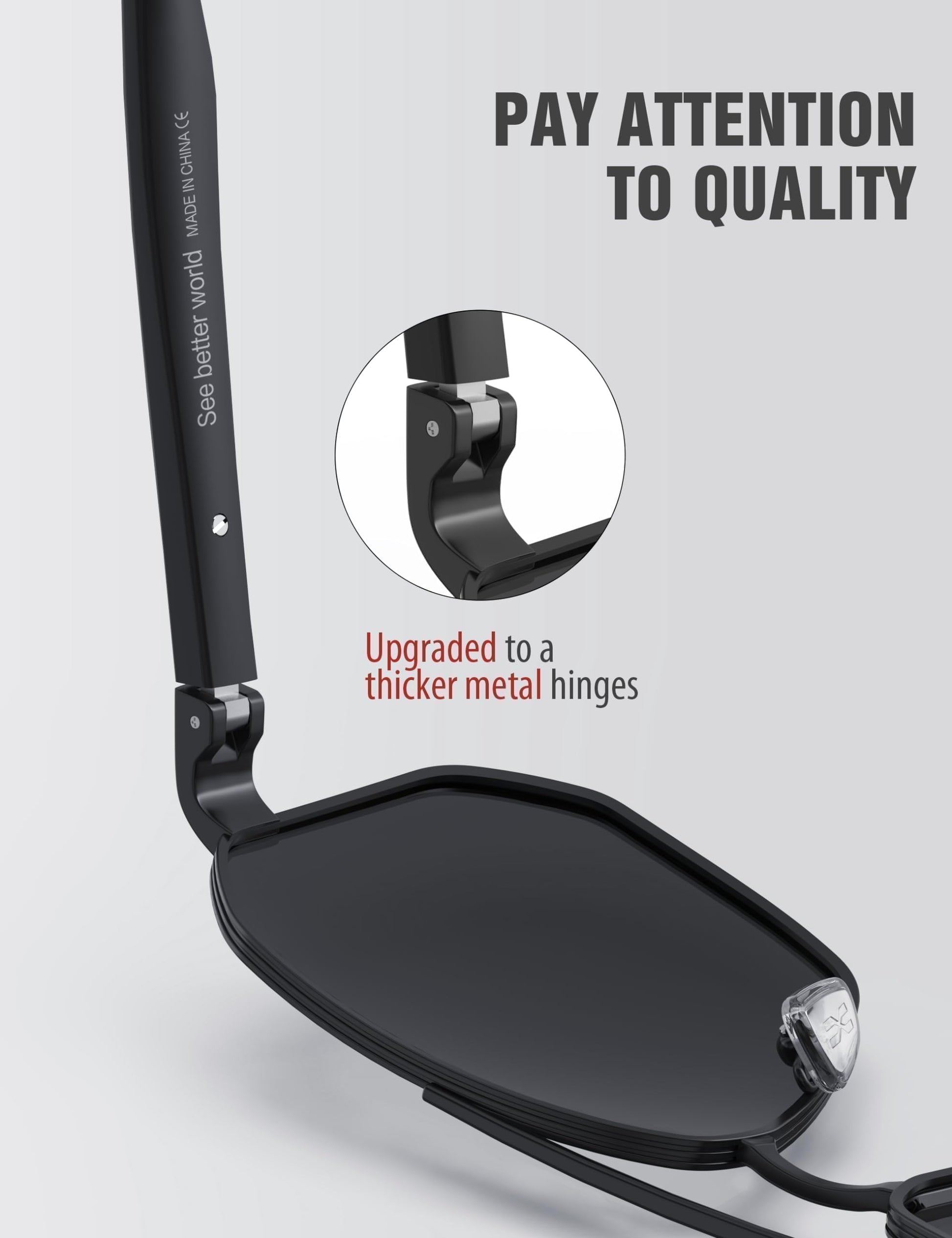 LUENX Aviator Sunglasses for Men Square Polarized Polygon Lens - UV 400 Protection with Accessories Driving Outdoor My Time My Money