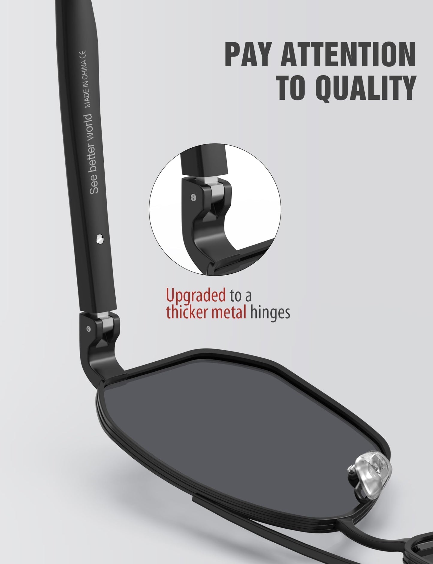 LUENX Aviator Sunglasses for Men Square Polarized Polygon Lens - UV 400 Protection with Accessories Driving Outdoor My Time My Money