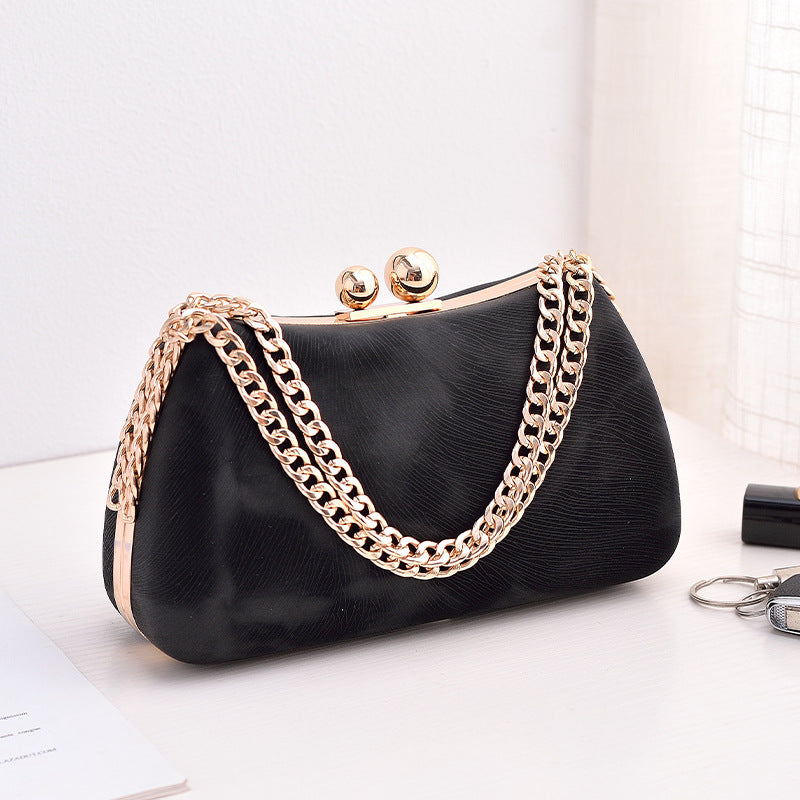 Black PU dinner minimalist handbag eprolo