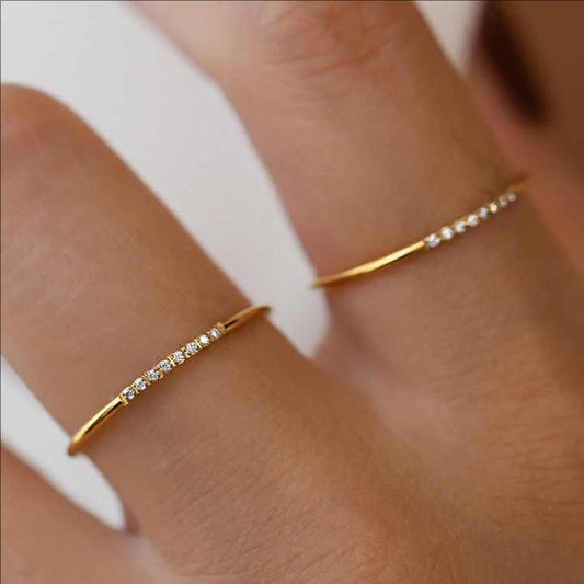 Minimal CZ Gold Ring