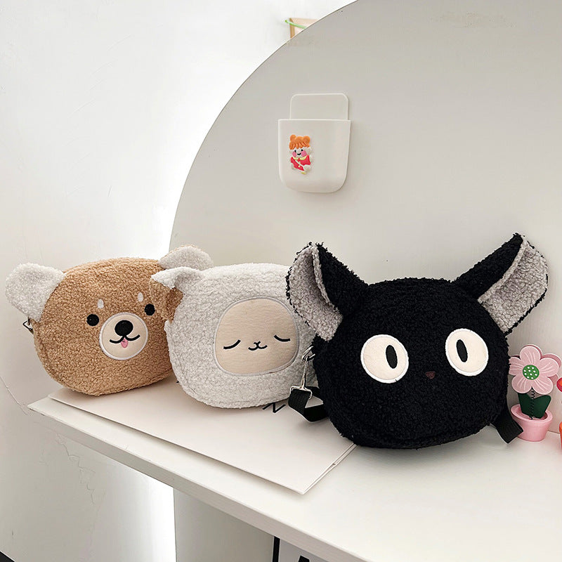 Cartoon plush small bag round embroidered teddy bear bag eprolo