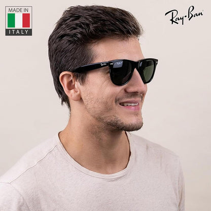 Ray-Ban RB2140 Original Wayfarer Classic Square Shape Sunglasses With Eyewear Kit Bundle - High Bridge Fit - Ideal Formal and Casual Wear Square Sunglasses My Time My Money