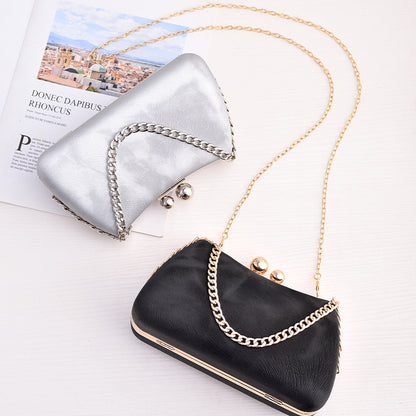 Black PU dinner minimalist handbag eprolo