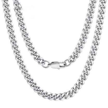 Stainless steel necklace with double-sided polished titanium steel chain eprolo