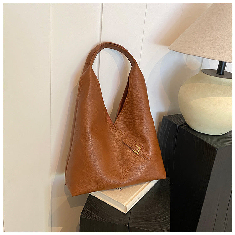 Solid color soft leather underarm bag eprolo