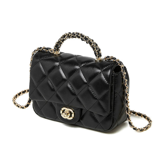 Metal chain diamond grid handbag eprolo
