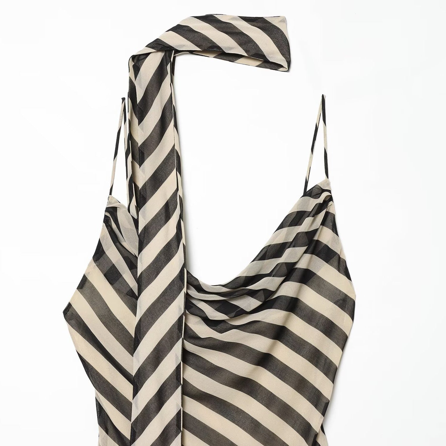 Striped ribbon decoration swing collar suspender long skirt eprolo