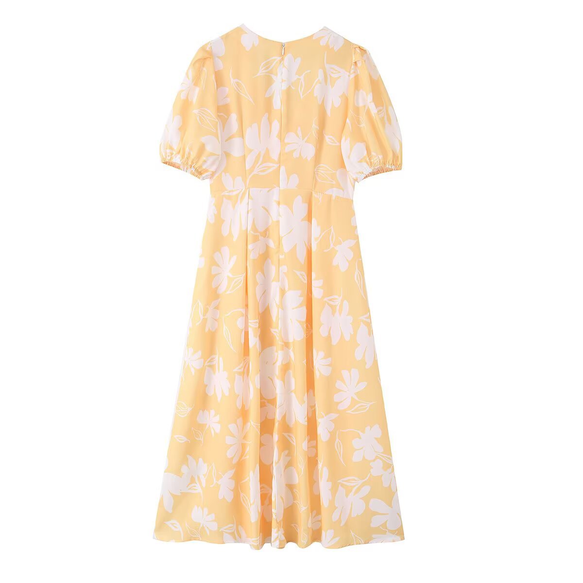 Bubble short sleeved V-neck printed dress eprolo