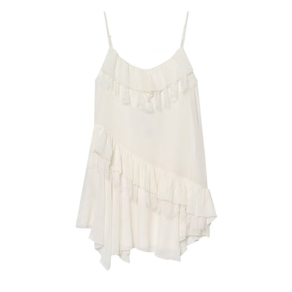 Lace patchwork irregular camisole skirt eprolo
