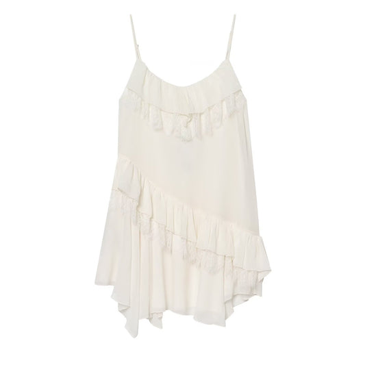 Lace patchwork irregular camisole skirt eprolo