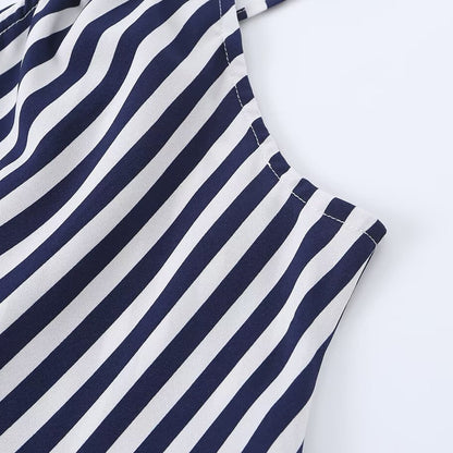 Slim fit diagonal striped printed asymmetric camisole skirt eprolo