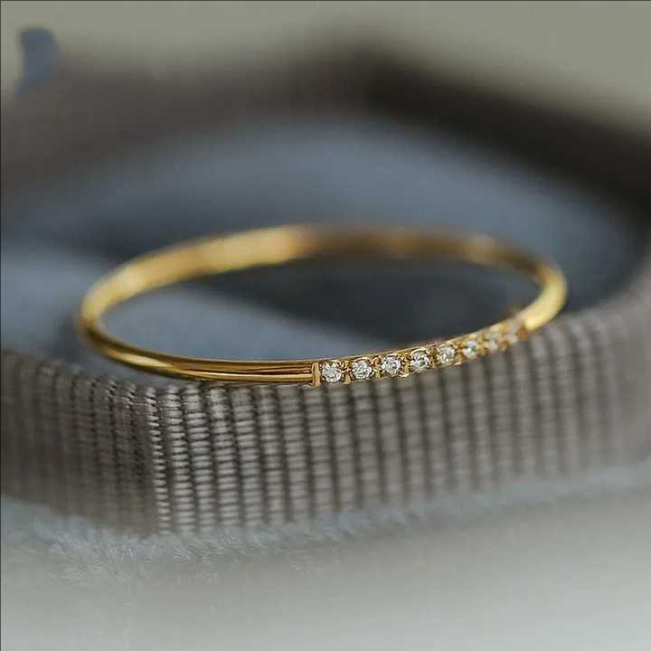 Minimal CZ Gold Ring